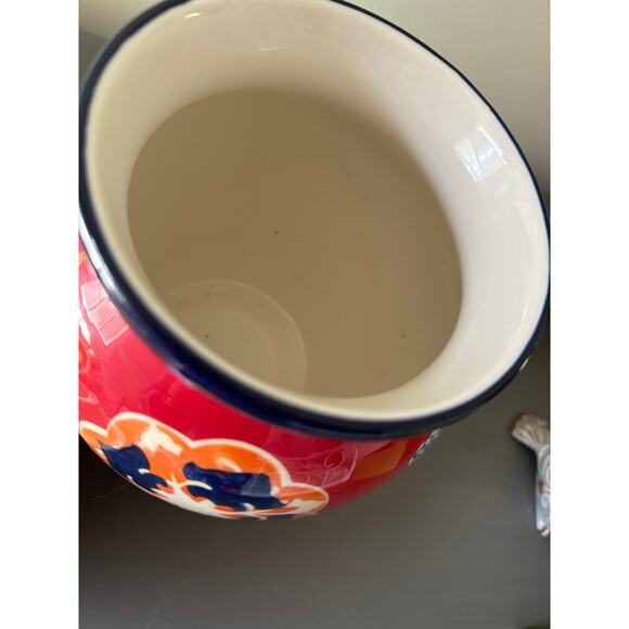 Dutch Wax canister multicolored ceramic with top large Sz 10” tall - Picture 4 of 6